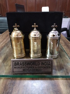 Juego de comunión de latón, suministros de iglesia con Cruz, tres - Product Image 5