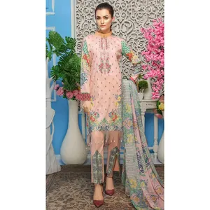 Gaun Rumput Cetak Wanita/Desain Salwar Kameez Wanita Pakistan/Setelan Siap Pakai Wanita
