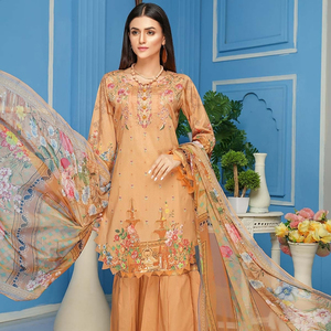 Traje paquistaní hecho a mano total para mujer/vestidos de boutique para mujer/venta al por mayor de Damas paquistaníes Shalwar Kameez - Product Image 4