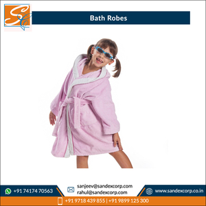 เสื้อคลุมอาบน้ำสำหรับเด็กผ้าคอตตอนเนื้อนุ่มแห้งไว100% จากผู้ผลิตอินเดียที่เชื่อถือได้ - Product Image 4