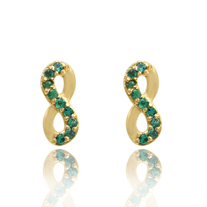 Pendientes Infinity de lujo chapado en oro rosa 925 plata esterlina Topacio blanco piedra preciosa pendiente regalo de boda joyería - Product Image 3