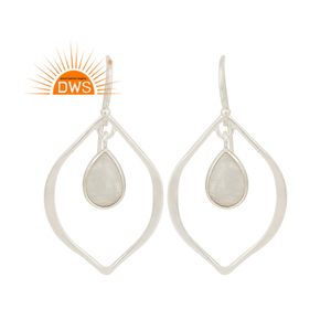 Natural Rainbow Moonstone Gemstone Earrings <b>Silver</b> Jewelry Wholesaler <b>Solid</b> 925 Sterling <b>Silver</b> Dangle Fine Earring Jewelry - Product Image 1