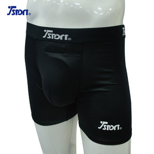 กางเกงขาสั้นรัดรูป TSPORT สีดำ ยืดได้ 4 ทิศทาง สำหรับการฝึกกีฬา พร้อมช่องใส่ถ้วย (โพลีเอสเตอร์/สแปนเด็กซ์/ไนลอน/ยาง) - Product Image 3
