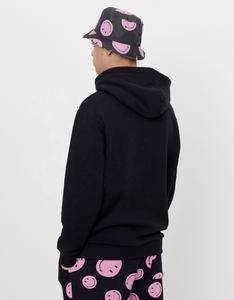 Sudadera con capucha de algodón estampada para hombre, personalizada en negro, para invierno, Sudadera con capucha, sudaderas con capucha personalizadas, color negro - Product Image 4