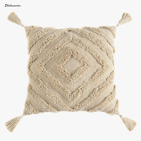 Nouvelles Housses de Coussin Modernes Personnalisées à Rayures Tissées, Broderie Marocaine Faite Main en Coton, Style Bohème, par un Fabricant Indien