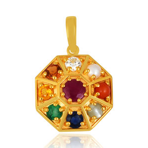 Venta al por mayor 925 plata esterlina Chakra colgante multi-piedra preciosa granate chapado en oro AAAA grado blanco perla encantos joyería Unisex - Product Image 2