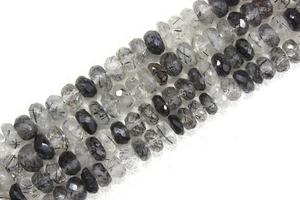 Cuentas redondas facetadas para fabricación de joyas, abalorios de cuarzo de pelo negro Natural, de buena calidad, 1 hebra, venta al por mayor - Product Image 5