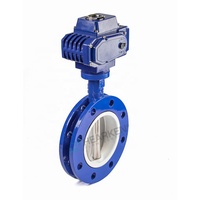Vanne papillon à bride de Type U DN100 DN200 DN300 en fonte de Chine avec alimentation manuelle d'actionneur électrique pneumatique Buna PTFE