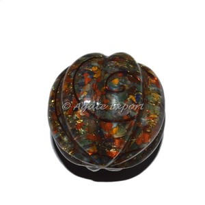 Nueva llegada forma de calabaza orgonita de lujo esfera tallada cristal cuarzo amatista Feng Shui y amor estilo grabado patrón de orgón - Product Image 1