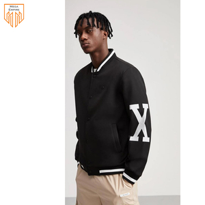 Chaqueta universitaria de nailon de alta calidad para hombre, cuello alto hecho a medida con parches bordados de chenilla para invierno - Product Image 3