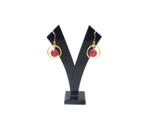 ชุดเครื่องประดับอัญมณีสีทับทิมธรรมชาติย้อมสีทองชุดต่างหูห่วงแฟชั่นของขวัญเครื่องประดับที่ดีที่สุดสำหรับคุณแม่พี่สาว - Product Image 4