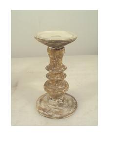 เชิงเทียนเสาไม้ที่มีรูปลักษณ์สีขาวล้าง - Product Image 6