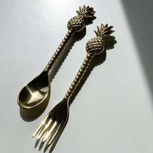 Cuchara de latón con diseño de piña para mesa de comedor, vajilla de restaurante, 2 piezas decorativas, gran oferta - Product Image 2