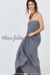 Vestido largo Sexy de lino y algodón para mujer, ropa de playa sin mangas, 100%, para otoño - Product Image 3