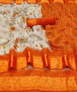 Banarasi Soie Jacquard Saree avec Chemisier Femmes Porter Dames Fête Festival Usage Quotidien Doux Coton Soie Sari En Gros Bas Prix Alphanumero - Product Image 3