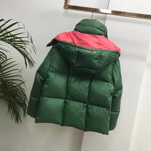 Chaqueta de Invierno Roja Acolchada para Mujer, Talla Grande, Abrigo de Cuero con Relleno de Algodón, Decoración de Camuflaje a Rayas, Tejido de Punto - Product Image 2