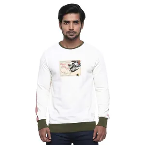 High Quality Men's Sweatshirts Winter Wear White Color Jogging Wear Raglan Sleeves Sweatshirts With OEM Service