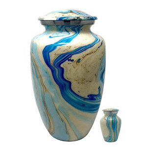 Urne Antique en métal océan bleu blanc pour cendres, urne de crémation pour adulte de Style américain/européen - Product Image 4