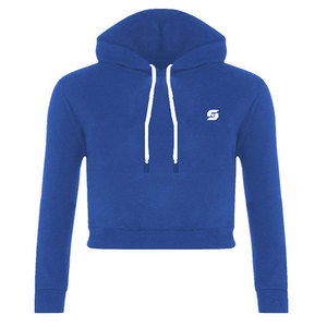 Sudadera con capucha de manga larga para mujer, de algodón y poliéster transpirable, jersey liso personalizado, Top corto - Product Image 2
