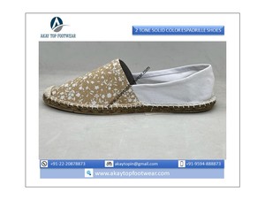 Ấn Độ Nhà Sản Xuất Của 2022 Truyền Thống Sang trọng Cái Nhìn Espadrille Cho Nam Giới Và Phụ Nữ 2 <span class=keywords><strong>Tone</strong></span> In Phẳng Sandal - Product Image 2