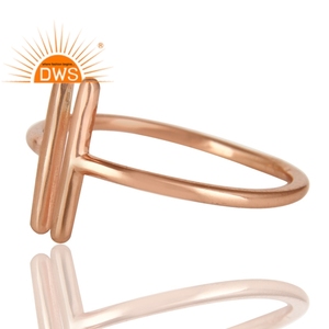 Anillo de Moda Hecho a Mano en Plata de Ley 925 Chapado en Oro Rosa de 14k, Joyería de Plata Lisa, Colección Clásica del Fabricante - Product Image 2