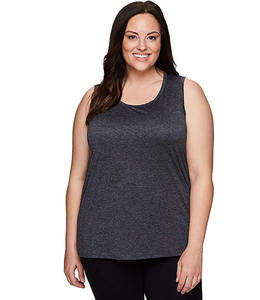 Grande taille Color Block vêtements de sport personnalisés respirant coton dos nageur femme grande taille débardeur d'entraînement en coton/fibre de bambou - Product Image 1