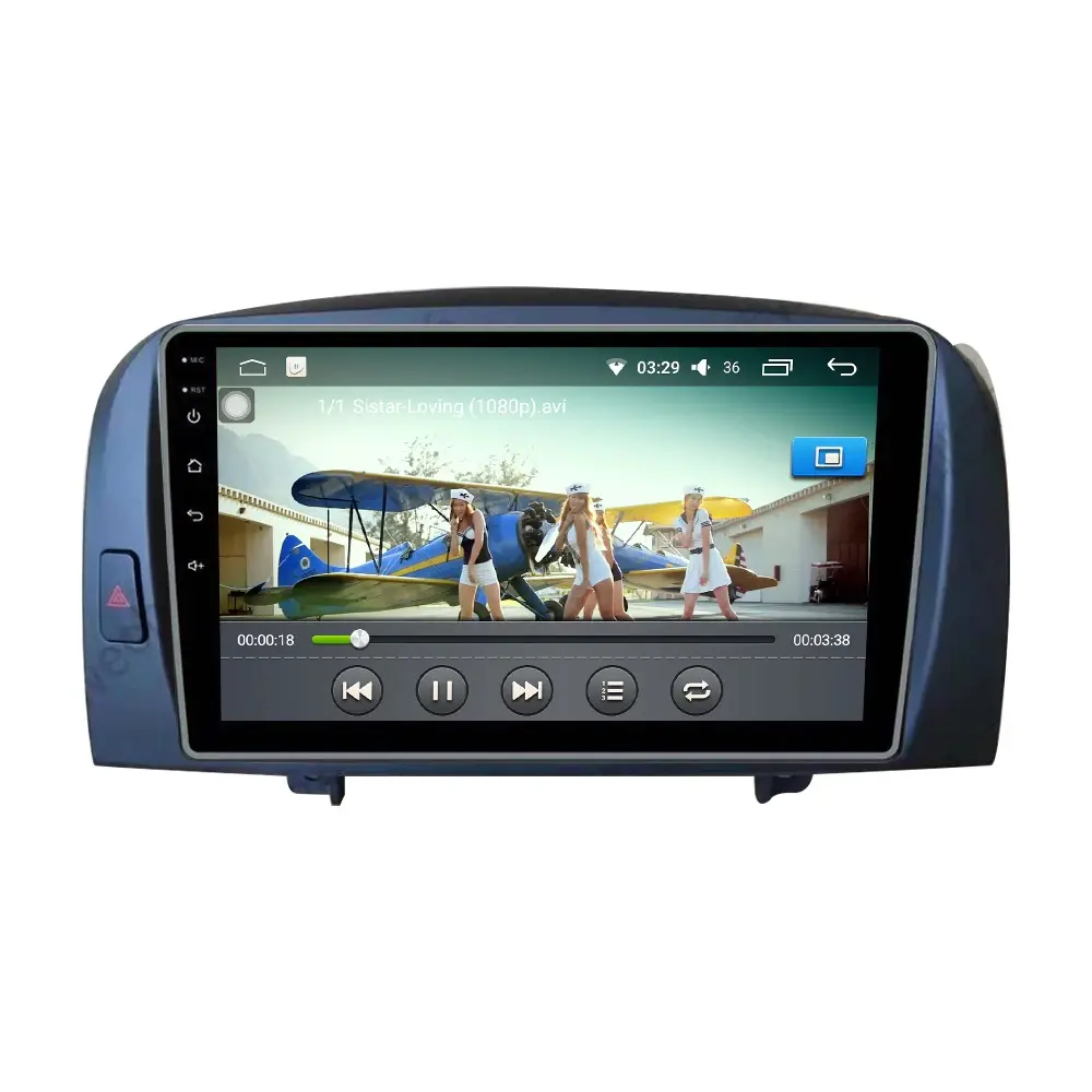 AuCar pemutar Stereo Multimedia mobil 9 inci Android 10, pemutar DVD Radio mobil Head Unit navigasi GPS untuk Hyundai Sonata 2004-2009