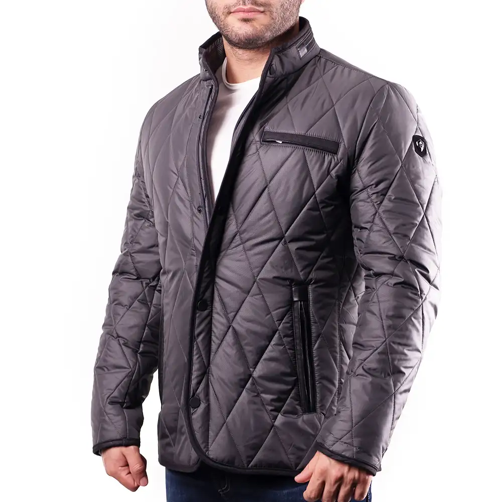 Mans Jacket Quilted Coat Stand Collar Diamond Patterned Top Winter Coats for Men Down Winter Jacket Man Short Coat Male 2021
