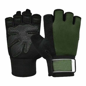Guantes de entrenamiento de material PU con muñequera para entrenamiento de gimnasia de levantamiento de pesas - Product Image 4