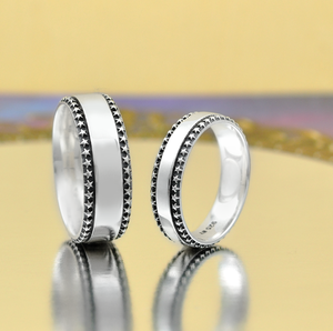 แหวนโลโก้ที่กําหนดเอง 925 เงินสเตอร์ลิงแหวนแต่งงานสําหรับคู่ชุดและหมั้นเงินชุบรอบ TW เงินเครื่องประดับ - Product Image 3