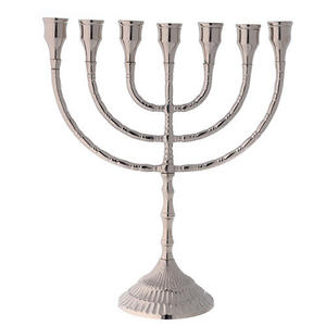 เชิงเทียนเงินทองเหลือง MENORAH อุปกรณ์คริสตจักร Brassworld อินเดีย - Product Image 3