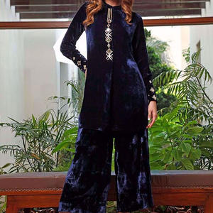 --Latest-&-Trendy-Stunning--Beautiful-Long-top-and-Pant-dress with beautiful applique work for Party/ Wedding =2020 - Product Image 1