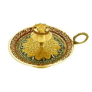 Soporte de varita de incienso de latón para el hogar y el templo, plato de hojas con forma de corazón, color bronce, estilo religioso - Product Image 4