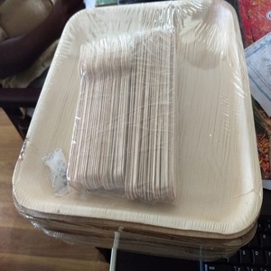 จานและแผ่นใบปาล์มอาเคาออร์แกนิกธรรมชาติ100% เป็นมิตรกับสิ่งแวดล้อมรูปแบบพืชที่ไม่ซ้ำกันแบบใช้แล้วทิ้งสลักไว้อย่างเชี่ยวชาญสำหรับงานปาร์ตี้ - Product Image 6