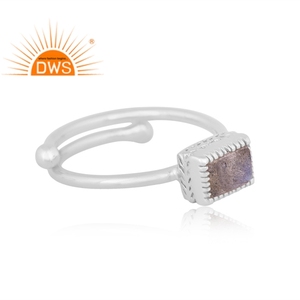 Elegent 925 Fine Sterling Silver Natural <b>Labradorite</b> Gemstone Stackable <b>Ring</b> Jewelry For Women Gift For Her - Product Image 3