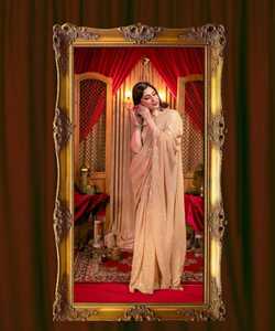 Sari brodé pleine longueur, chemisier pour femme, à la mode - Product Image 1