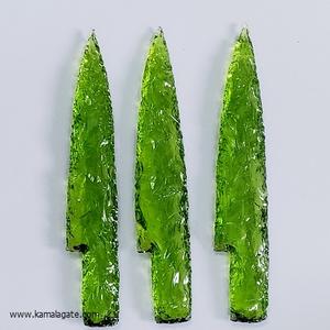Cuchillo de piedra de cristal de ágata verde de 5 pulgadas hecho a mano, punta de flecha, artesanía de piedra semipreciosa, tejido a mano - Product Image 1