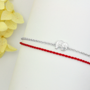 925 Sterling Jewelry <b>Silver</b> Women Lucky Red Line Elephant <b>Bracelet</b> - Product Image 4