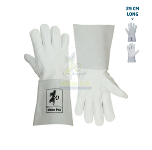 Gants de soudage XL certifiés EN388 en cuir de vachette de qualité supérieure, antidérapants, de sécurité, blancs, Pak 774 WG, anti-chaleur, anti-écrasement - Product Image 1