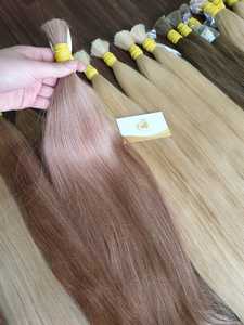 Extension de cheveux russe naturelle colorée, cheveux humains en vrac, meilleur vin du Vietnam, prix de gros - Product Image 5