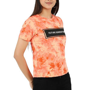 Camiseta de algodón con sublimación personalizada para mujer, ropa cómoda de gran tamaño, nuevo diseño - Product Image 3
