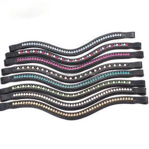 สายหนังตกแต่งคิ้วม้าคริสตัลวิบวับ,สายหนังพรีเมี่ยมหนังสีน้ำตาลและสีน้ำตาลดำขายส่ง - Product Image 2