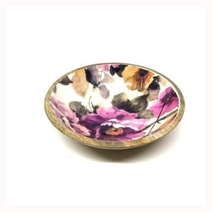 Autocollant de créateur attrayant imprimé bol de fruits en bois fruits secs et bonbons bol de service ustensiles de dîner à la maison et à l'hôtel - Product Image 1