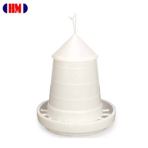 Comedero Ajustable para Aves de Corral con Tapa de Tolva de Plástico, Capacidad de 15 kg, Color Blanco - Product Image 1