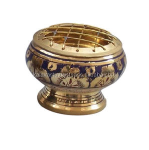 Quemador de resina de incienso de latón hecho a mano con placa de madera tallada Perfumería y quemador de carbón para difusor de aromaterapia de aroma de habitación - Product Image 2