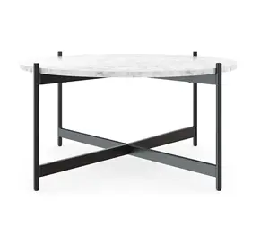 흰색 스테인레스 대리석 장식 커피 테이블 다기능 홀 센터 조각 현대 간단한 블랙 파우더 코팅 레가