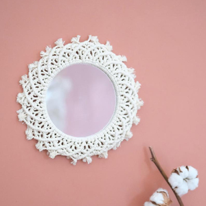 Nuevo estilo 2024 cordón de algodón hecho a mano decoración de pared espejo de macramé para regalo de damas de honor - Product Image 1