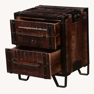 วินเทจอุตสาหกรรมไม้มะม่วงข้างเตียง/บ้านคืนยืนผู้ผลิตเฟอร์นิเจอร์อุตสาหกรรมและผู้ค้าส่งอินเดีย - Product Image 5