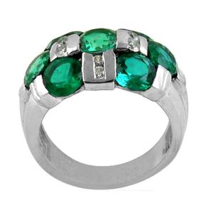 Diseño elegante 925 Anillo de plata esterlina sólida Verde y blanco Circón cúbico Piedra preciosa Hefty Chunky Artículo de joyería para ella - Product Image 2