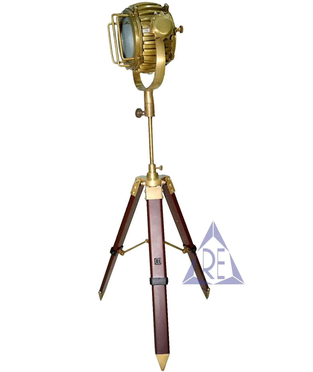 Nautical Brass Designer Style Spot Search Light with Tripod Stand Home & Office Decor Gift Antique Table Spot Light